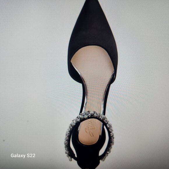 Jewel Badgley Mischka " Robles" Black Satin Kitten Heels. NIB. Size 6 - Picture 3 of 14